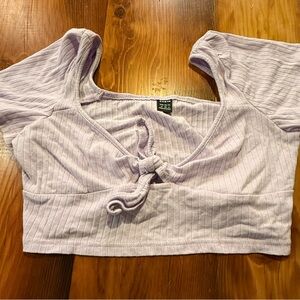 SHEIN Light Purple Ribbed Crop Top